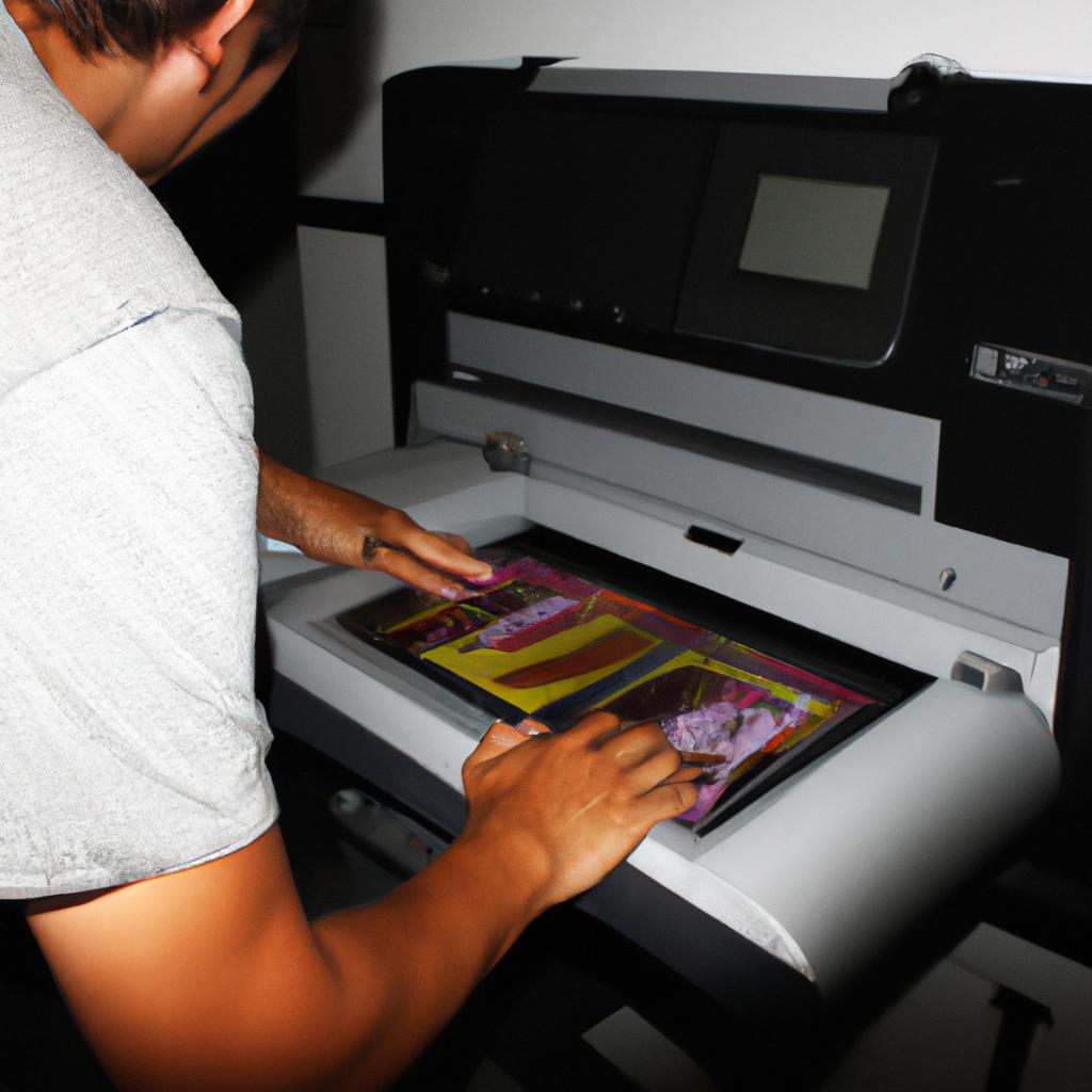 Person using digital printing technology