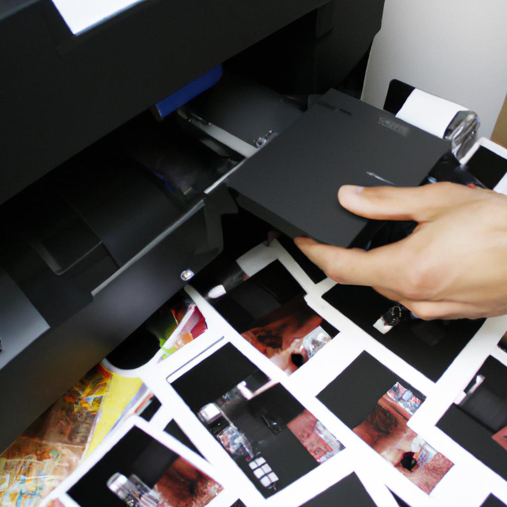 Person examining printing technology advancements