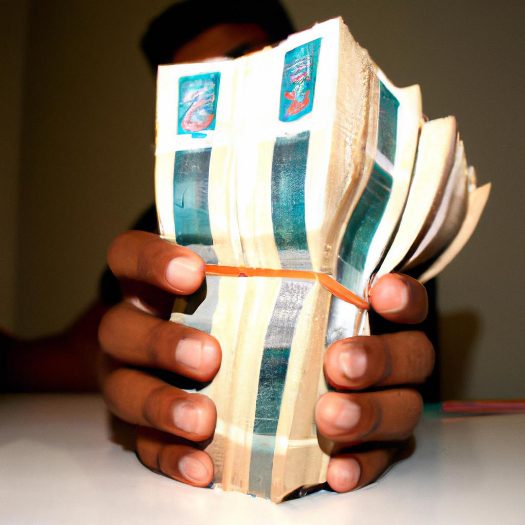 Person holding stack of money